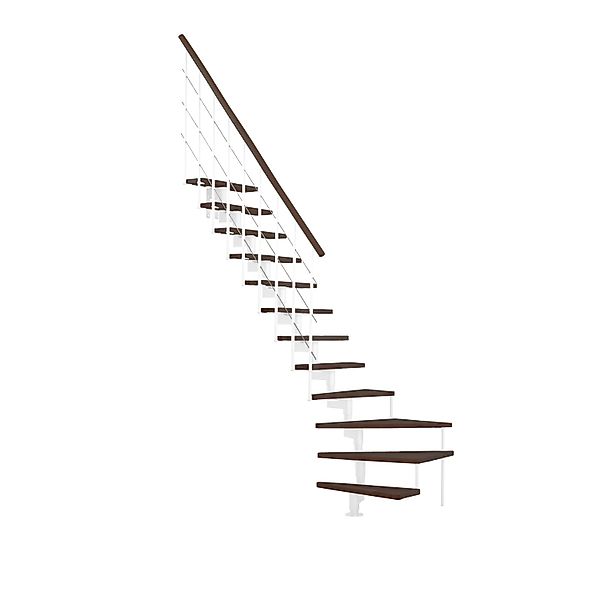 Minka Mittelholmtreppe Style Turn Walnuss Weiß Raumhöhe bis 304 cm günstig online kaufen