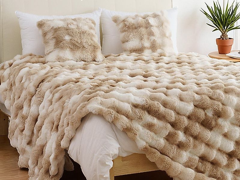 Wohndecke Kunstfell-Decke, Premium Kuscheldecke weich beidseitig, ORHOPUI, günstig online kaufen