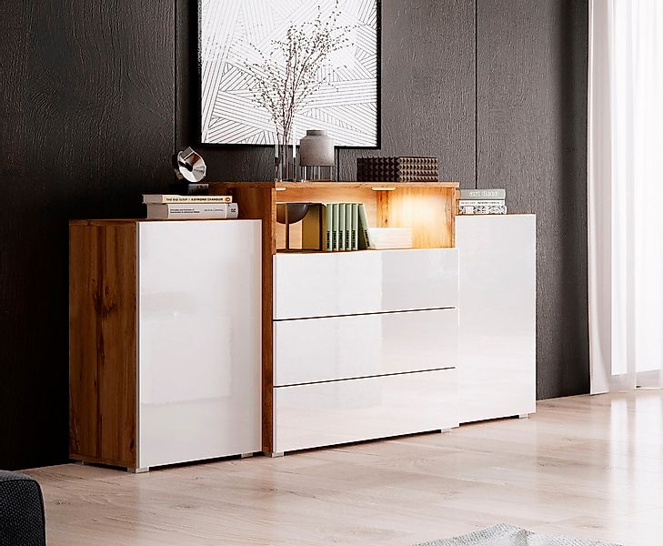 INOSIGN Sideboard "URBAN III", Moderne Kommode mit 3 Schubladen und 4 Fäche günstig online kaufen
