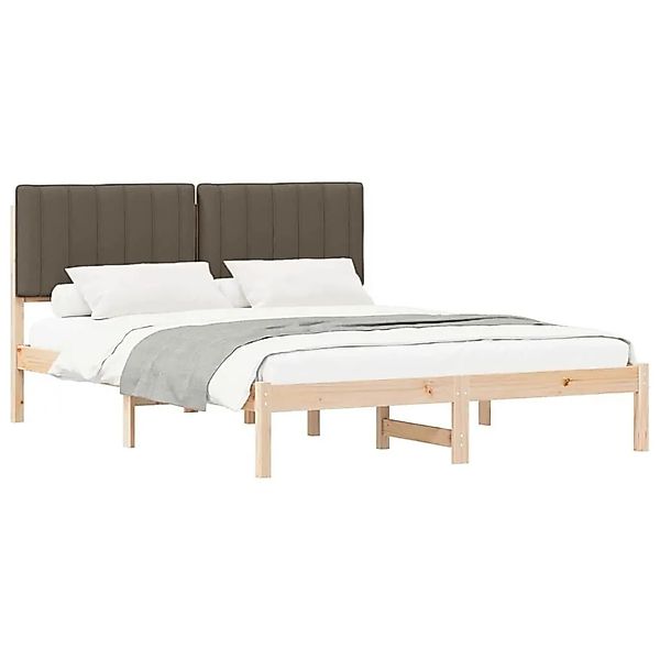 vidaXL Bettgestell mit Gepolstertem Kopfteil Taupe 160 x 200 cm 878037 günstig online kaufen