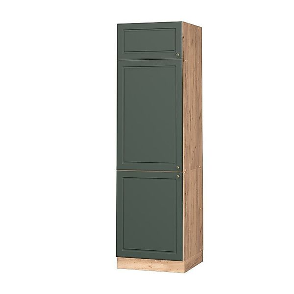 Vicco Kühlumbauschrank Fame-Line, Grün-Gold Landhaus/Goldkraft Eiche, günstig online kaufen