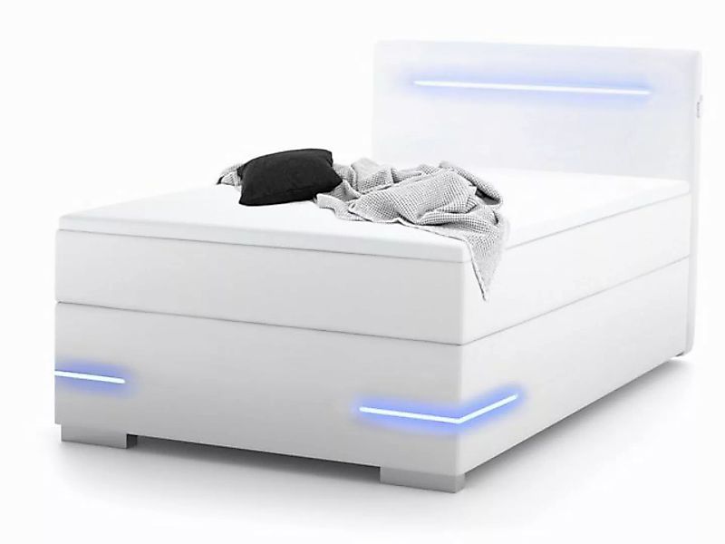 wonello Boxspringbett Lennox, mit LED-Beleuchtung, 2x USB-Anschluss und Top günstig online kaufen