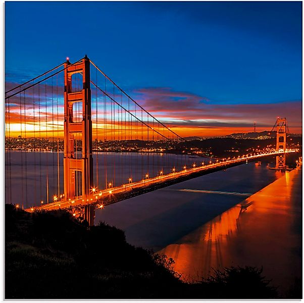 Artland Glasbild "The Golden Gate Bridge am frühen Morgen", Brücken, (1 St. günstig online kaufen