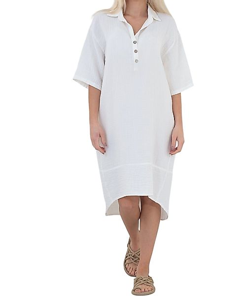 WENOR Blusenkleid Musselin, Rückenausschnitt, 100 % Baumwolle, günstig online kaufen