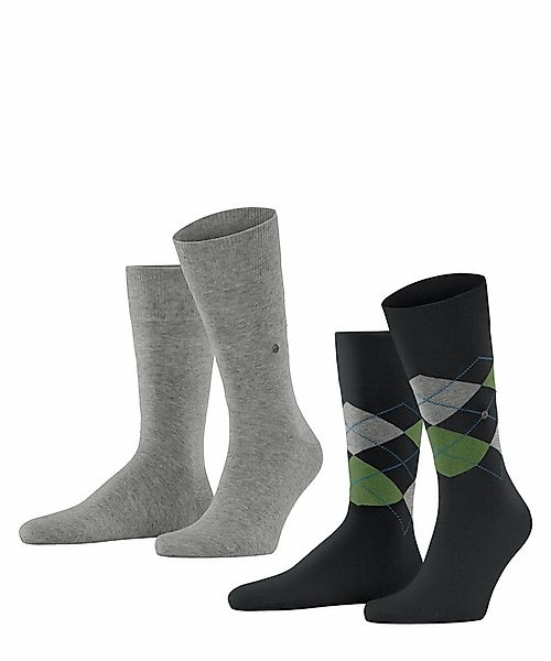 Burlington Everyday 2-Pack Herren Socken, 40-46, Schwarz, Argyle, Baumwolle günstig online kaufen