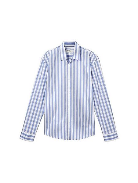 TOM TAILOR Denim Langarmhemd gestreift und aus atmungsaktiver Baumwolle günstig online kaufen