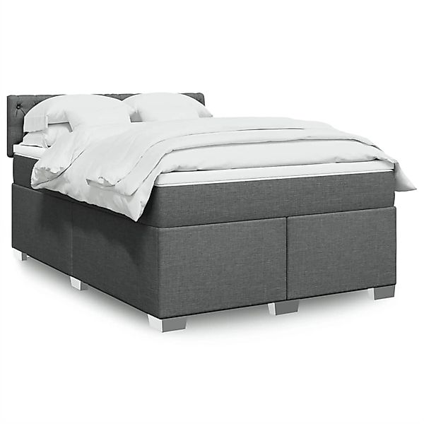 vidaXL Boxspringbett mit Matratze Dunkelgrau 140x190 cm Stoff 3288191 günstig online kaufen