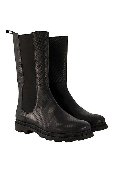 Ulla Popken Leder-Stiefeletten Schlangenprägung Zipper Weite H Stiefel günstig online kaufen