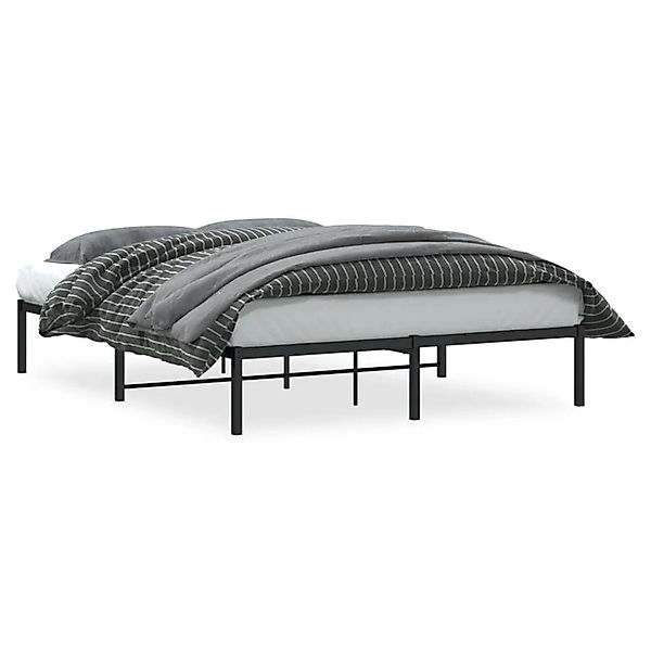 vidaXL Bettgestell Metall Schwarz 150x200 cm 373657 günstig online kaufen