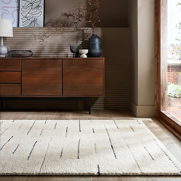 FLAIR RUGS Wollteppich "Dottie Linear" rechteckig 6 mm Höhe natürlich wärme günstig online kaufen