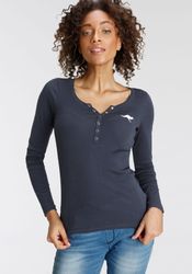 KangaROOS Langarmshirt krempelbare Ärmel, figurbetonter Schnitt, günstig online kaufen