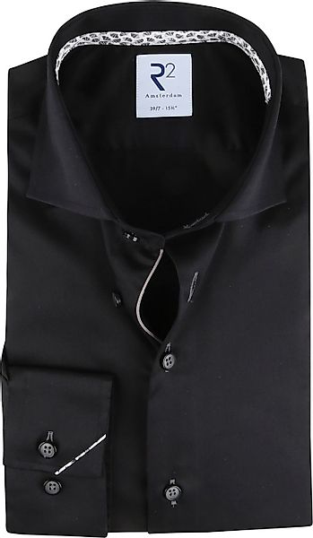 R2 Hemd Extra Long Sleeves Schwarz - Größe 38 günstig online kaufen