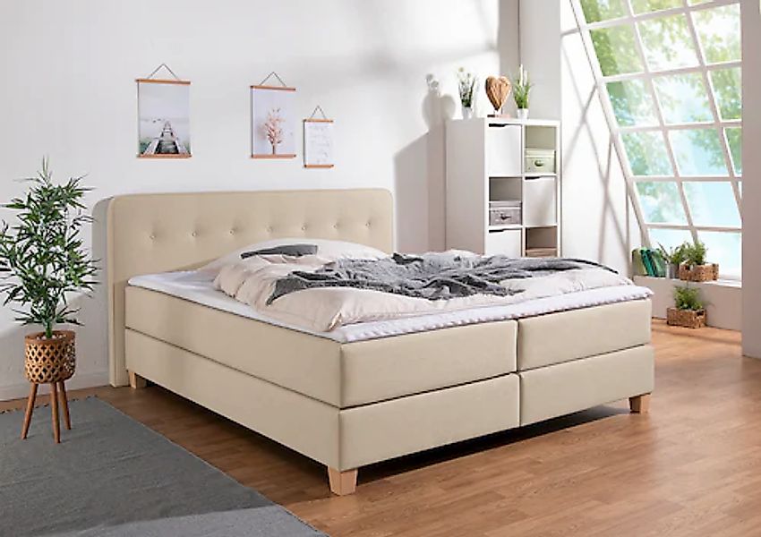 Home affaire Boxspringbett »Fargo« in Überlänge 220 cm, mit Topper, 3 Ausfü günstig online kaufen