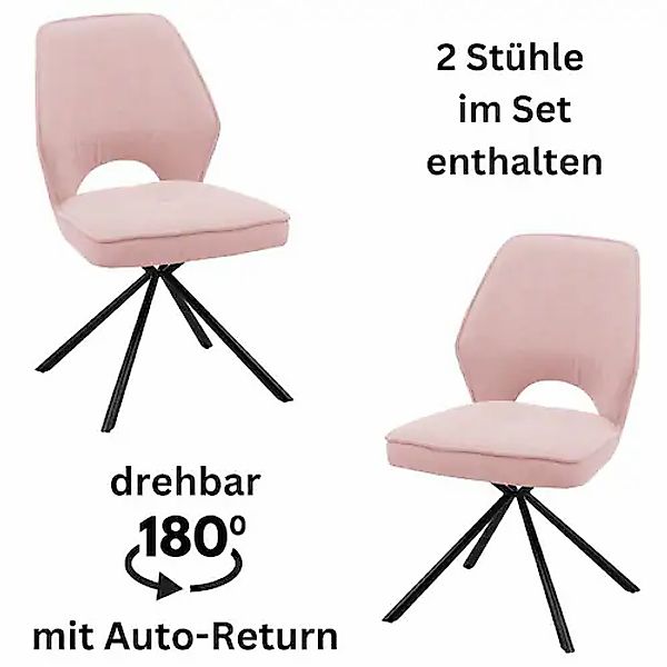Stolkom Polsterstuhl »Nele«, (Set), 2 St., Stoffbezug, 180 grad drehbar mit günstig online kaufen