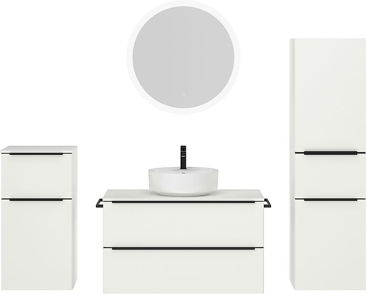 nobilia Badmöbel-Set "Alvene" vormontiert, mit Soft-Close, 4 Stk. tlg. günstig online kaufen