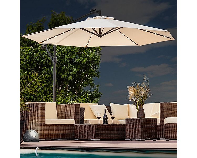 Swing&Harmonie Sonnenschirm mit LED Beleuchtung Luxus Ampelschirm 300 / 350 günstig online kaufen