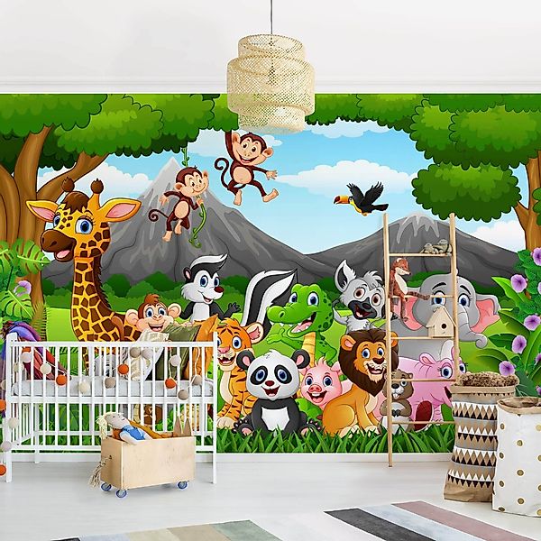 Bilderdepot24 Kindertapete Kinderzimmer Wilde Dschungeltiere Wanddeko günstig online kaufen