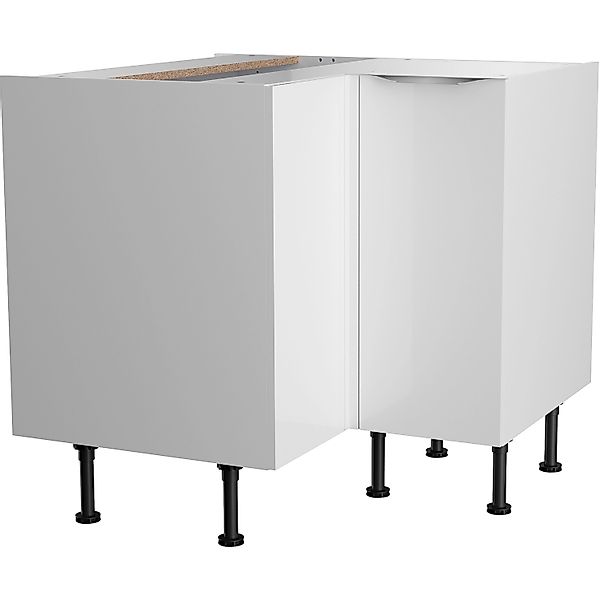 Optifit Küchen-Eck-Unterschrank Arvid986 90/90 cm x 87 cm x 58,4 cm Weiß günstig online kaufen