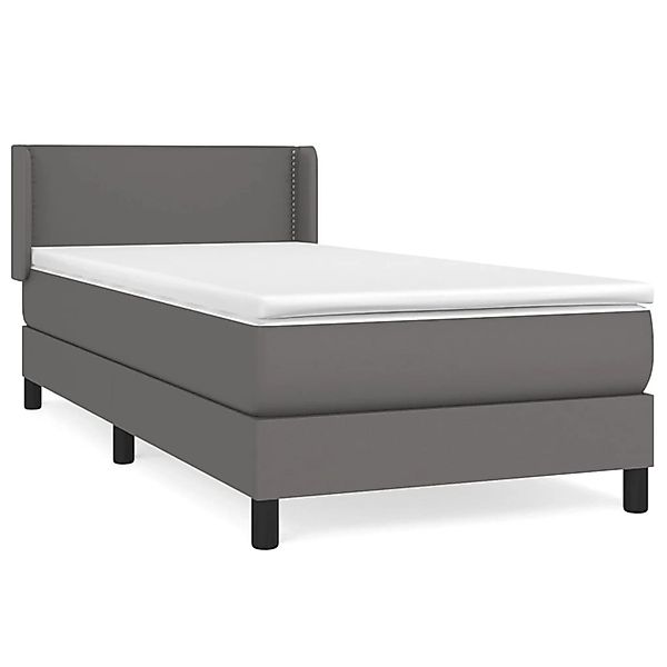 vidaXL Boxspringbett mit Matratze Grau 90x200 cm Kunstleder1376571 günstig online kaufen
