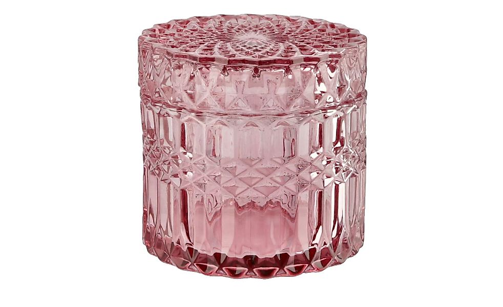 Aufbewahrungsdose mit Deckel - rosa/pink - Glas - 8,6 cm - Dekoration > Dek günstig online kaufen