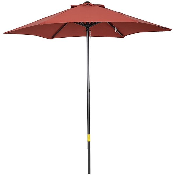 Outsunny Sonnenschirm  Polyester Aluminium Weinrot 1,96L x 1,96B x 2,04H m günstig online kaufen