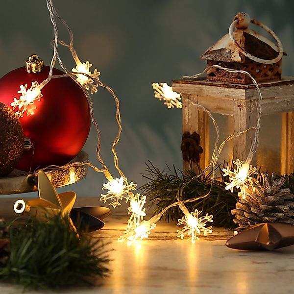MARELIDA LED-Lichterkette Schneeflocken 2m Deko Winter günstig online kaufen