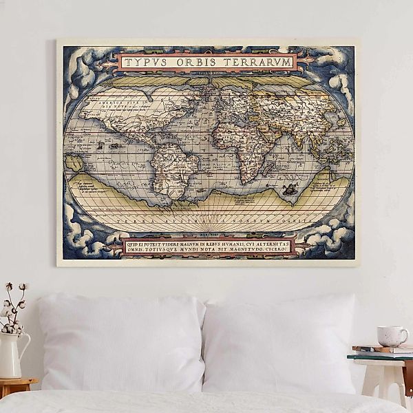 Leinwandbild Historische Weltkarte Typus Orbis Terrarum günstig online kaufen