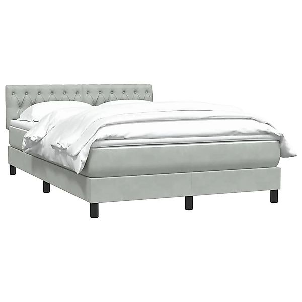 vidaXL Boxspringbett mit Matratze Hellgrau 160x210 cm Samt 3316503 günstig online kaufen