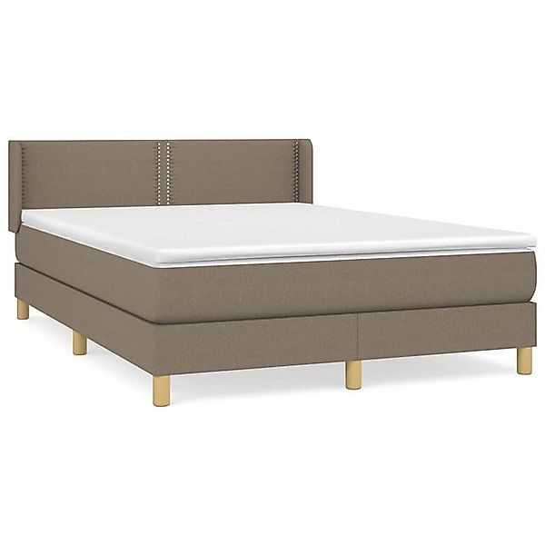 vidaXL Boxspringbett, Boxbett mit Matratze Taupe 140x190 cm Stoff günstig online kaufen