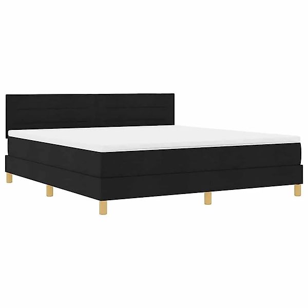vidaXL LED Boxspringbett mit Matratze Schwarz 180 x 200 cm Stoff 3342382 günstig online kaufen