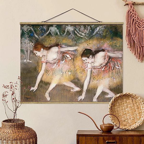 Stoffbild Kunstdruck mit Posterleisten - Querformat Edgar Degas - Verbeugen günstig online kaufen