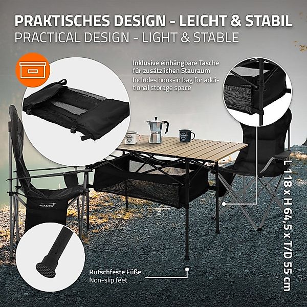 Hauki Campingtisch Campingmöbel Set für 2 günstig online kaufen