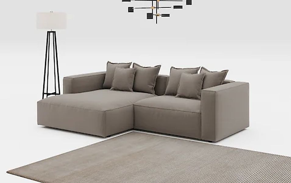 INOSIGN Ecksofa »Cowboy L-Form«, mit 6 Kissen, kubisches Sofa günstig online kaufen