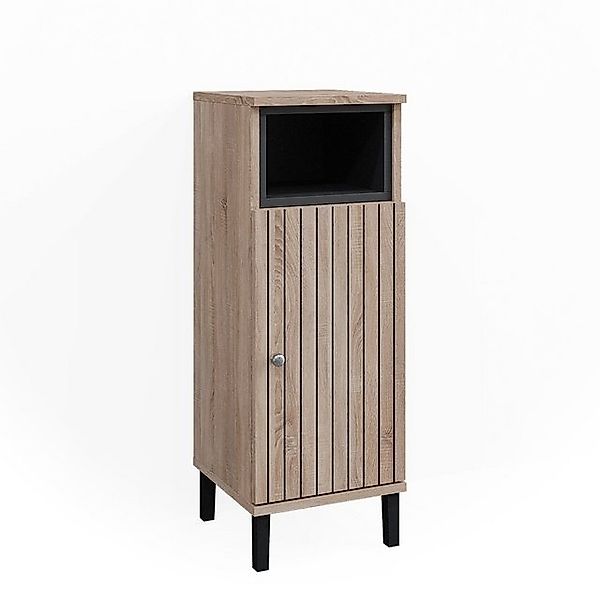 Vicco Midischrank Aquis Sonoma/Anthrazit 30 x 87 cm mit Tür und offenem Fac günstig online kaufen