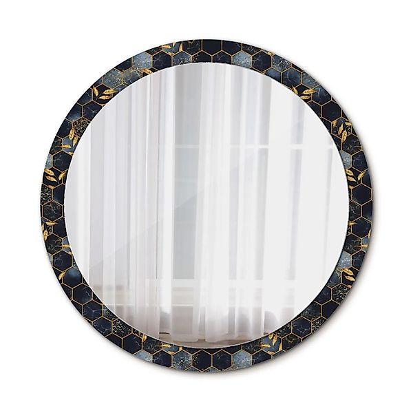 Tulup Spiegel mit Motivdruck Sechseckiger Marmor 100x100 cm Runder Spiegel günstig online kaufen