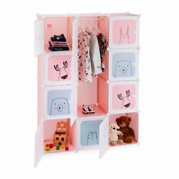 relaxdays Steckregal Kinderzimmer mit 12 Fächern rosa günstig online kaufen