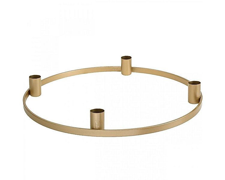 Viana Kerzenhalter Kerzenring Stabkerzenhalter Metall Mattgold Ø35cm für günstig online kaufen
