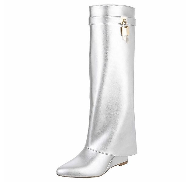 Ital-Design Moderne Damenstiefel mit elegantem Design und Komfort Keilstief günstig online kaufen