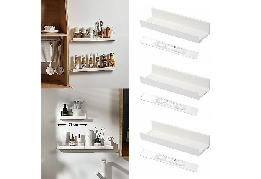 YMQHBS Küchenregal 3er-Set Wandregale für Küche Badezimmer, Set 3-tlg., Ohn günstig online kaufen