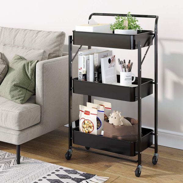 Dripex Servierwagen Küchenwagen 3 Ebenen Faltbarer günstig online kaufen