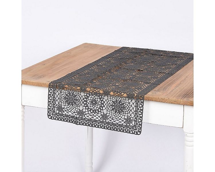 SCHÖNER LEBEN. Tischläufer Tischläufer Häkelspitze Amira dunkelgrau 40x150c günstig online kaufen