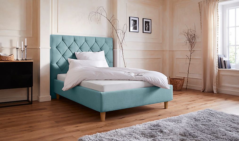 Home affaire Polsterbett "Sunley 140" Kreuzsteppung, Kopfteilhöhe 142 cm, o günstig online kaufen