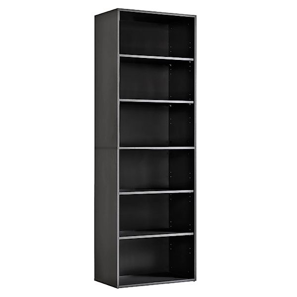 mokebo Bücherregal Der Bücherwurm, 60x180x34,5 cm, in Anrhazith Schwarz, Ak günstig online kaufen