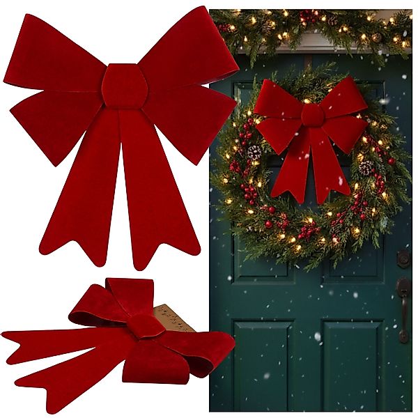 Sarcia.eu Weihnachtsfigur Rote Wildleder Weihnachtsrosette, Türdekoration, günstig online kaufen