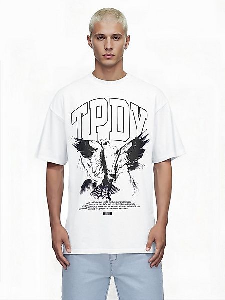 trueprodigy Oversize-Shirt Yuki Logoprint Rundhals dicker Stoff günstig online kaufen