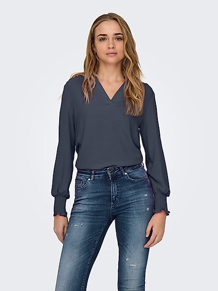 ONLY Blusenshirt ONLMETTE V-NECK LS SMOCK günstig online kaufen