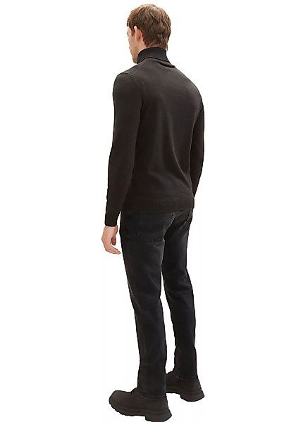 Tom Tailor Herren Jeans JOSH - Slim Fit - Schwarz - Used Dark Stone Black D günstig online kaufen