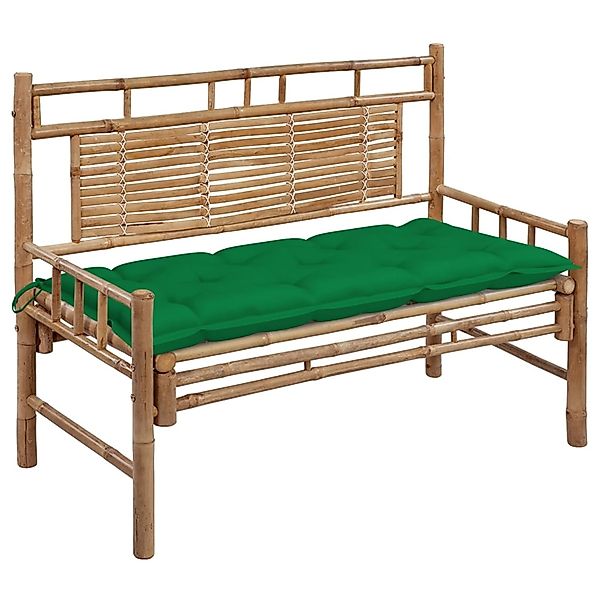 furnicato Gartenbank mit Auflage 120 cm Bambus günstig online kaufen
