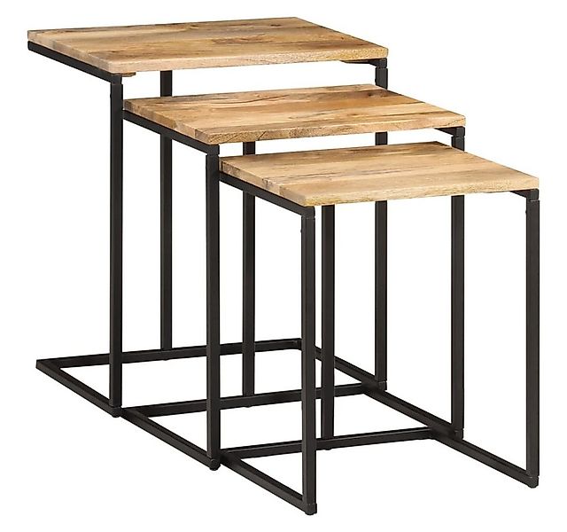 vidaXL Beistelltisch Satztische 3 Stk. Massivholz (3-St) günstig online kaufen
