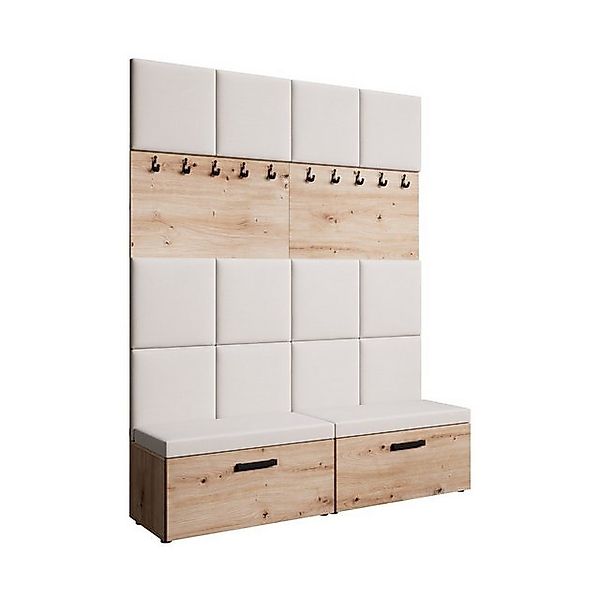 Beautysofa Garderobenschrank mit gepolsterten Paneelen MARGARET I+I (mit pr günstig online kaufen